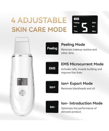 Skin Scrubber Face Spatula Face Spatula Blackhead Remover for Deep Cleansing Skin Spatula 4 in 1 Pore Extractor with USB Charger (White) - Buy Online on GoSupps.com