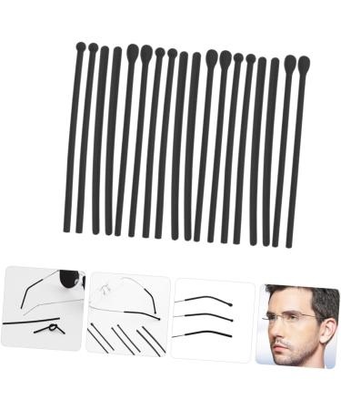 Coheali Black Pebble Gel Glasses Leg Covers - 12 Pairs Silicone Accessories for Secure Hold | 7x0.45cm Glasses Strap Holder - Buy Online on GoSupps.com