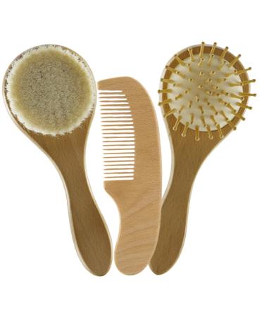 Hohopeti 1 Set Wool Brush Set Hair Care Set Wooden Hair Comb Baby Brushes for Hair Kids Kits Baby Brush Comb Set Toddler Hair Brush Newborn Baby Hair Brush Baby Wooden Comb Baby Shower Gift