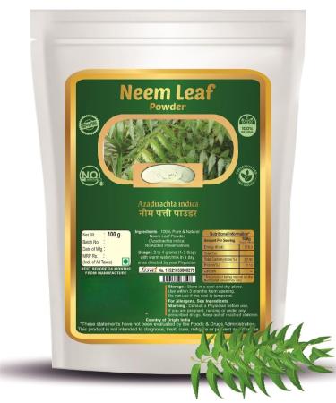 Herbal Neem Leaves Powder Organic Neem Leaf Powder for Skin Hair Face and Eating - 100gm