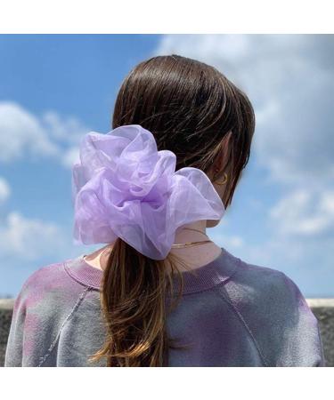 Mzwodmu White Tulle Hair Scrunchie for Women and Girls - Solid Color Ponytail Holder - Buy Online on GoSupps.com