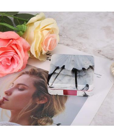 Kuuleeyn Pink Marble Contact Lens Container with Portable Mirror - Square Design for Soaking & Travel - Buy Online on GoSupps.com
