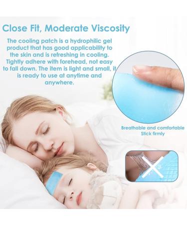 Ixaer Fever Cooling Patch 20pcs - Long-lasting 8 Hours Relief for Migraine, Muscle Ache, and Hot Flashes - Blue Forehead Cold Cooling Sticker Sheets for Adults and Kids - Buy Online on GoSupps.com