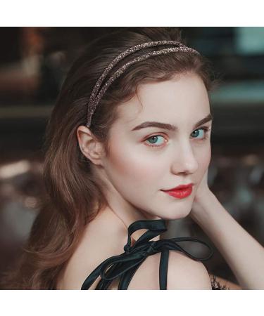 Rhinestone Diamond Double Crystal Turban Headband for Women - Vintage Hair Accessory in Black - Buy Online on GoSupps.com