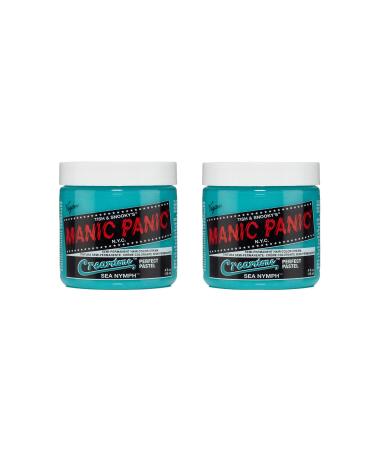 Manic Panic Sea Nymph Pastel Classic Creme Vegan Cruethy Free Green Semi Permanent Hair Dye 2 x 118ml Sea Nymph Pastel 118 ml (2 Series)