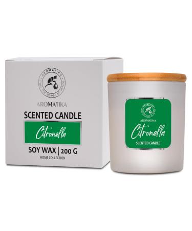 Scented Candle Citronella 200g - Aromatherapy Candle - Soy Wax Candles for Home Scented - Glass Candle Gift - Home Scented Candles - Aroma Freshener - Fresh Soy Wax Candle