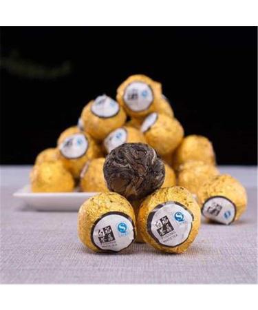 Th noir fait la main naturel en forme de boule vieilli Shou Mei Long vit Sourcils Th blanc (5pcs)