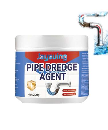 Pipe Dredging Agent 200g Powerful Sink and Drain Cleaner Sewer Dredging Agent Sink Dredging Agent Multifunction Powerful Pipe Dredging Agent Powder for Kitchen Sewer Toilet Clogging Cleaner (1PC)