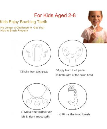 360 U-Shaped Toothbrush for Toddlers & Kids Ages 2-8 | Includes 1 Blue Bear & 1 Yellow Bear + 3 Heads & Stickers - Buy Online on GoSupps.com