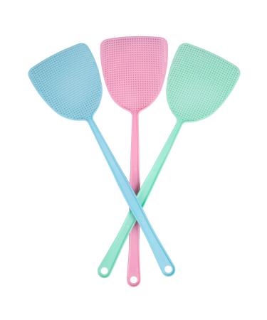 Fly Swatter-Flexible Durable Strong Manual 3- Color Fly Swatter Set 3 Pack with 3 Colors