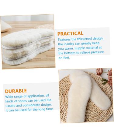 NOLITOY 3 Pairs Wool Insoles for Sneakers and Winter Boots - Warm Fleece Shoe Cushions for Ultimate Comfort - 25x8.8cm - Perfect Winter Shoe Parts - Buy Online on GoSupps.com
