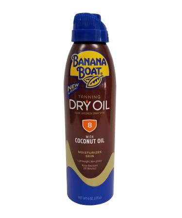 Banana Boat Continuous Spf08 Spray Dry Oil With Argan Oil 6 Ounce (177ml) (2 Pack)