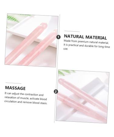 Beavorty Rose Quartz Acupuncture Pen - Crystal Massage Tool for Women | Gua Sha Facial Massager & Body Shaving | Natural Jade Pink 12x1.3cm - Buy Online on GoSupps.com