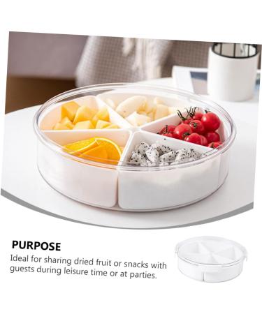 PRETYZOOM Dried Fruit Plate Lunchbox Plastic Fruit Bowl Dry Fruit Tray Candy Tray Convenient Plastic Plate 26X7.5CM White - Buy Online on GoSupps.com