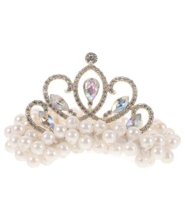 TOVINANNA Crown Pearl Hair Tie Beaded Fashion Elastic Hair Scrunchies Fancy Ponytail Holder Princess Hair Accessories for Women Girls