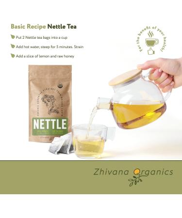 Organic Stinging Nettle Tea - 100 Bags - Joint & Blood Sugar Support, Allergy Relief - Urtica Tea - Buy Online on GoSupps.com