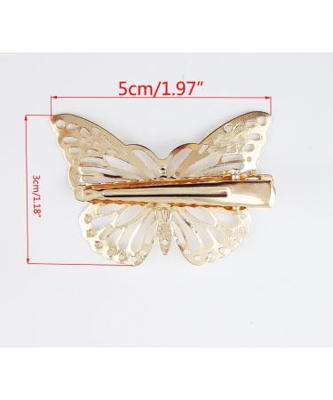 Yueton Pack of 2 Golden Butterfly Hair Clips - Bride Headwear Accessory - Buy Online on GoSupps.com
