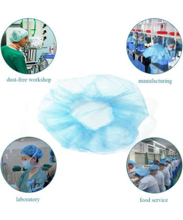 OKEKON Disposable Bouffant Caps - 100Pcs Blue | Non-Woven Dust Cap for Labs, Hospitals & Food Service | Latex-Free, Lightweight & Breathable - Buy Online on GoSupps.com