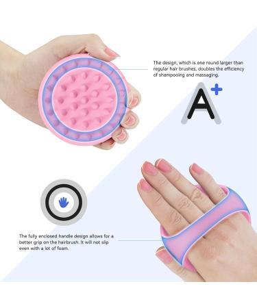 Ityes 38 Fingers Silicone Head Massage Brush - Scalp Massager Shampoo Brush for Women Men & Pets | Pink - Buy Online on GoSupps.com