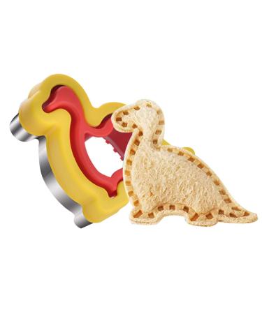 Niceram Sandwichschneider and sealer |Stainless steel cartoon kids sandwich cutter |Easy to use peanut butter-gele-sandwich cutter for children children boys girls babies men dinosaurs