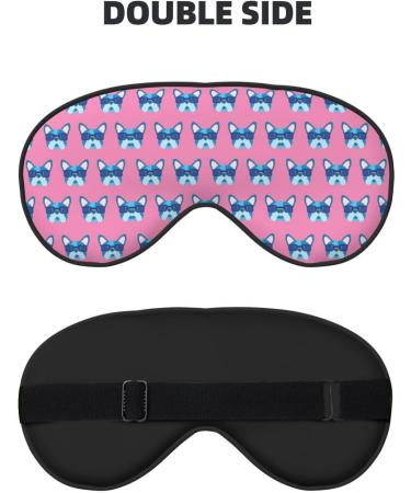 Shop French Bulldog Glasses Sleep Eye Mask | Adjustable Soft & Breathable Eye Cover for Men & Women - Pattern 65 - Buy Online on GoSupps.com