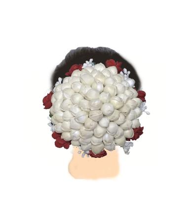 GadinFashion Paper Bun Juda Maker Flower Gajra Hair Accessories for Women and Girls - Wedding Red (Multicolor) - Pack of 2 - Buy Online on GoSupps.com