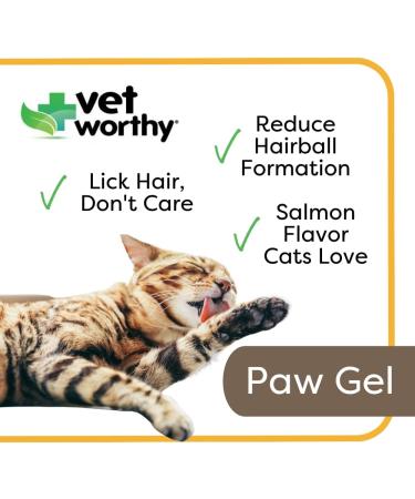 Vet Worthy Hairball Paw Gel Aid for Cats - Digestive Aid & Hairball Relief | Easy Salmon Flavor - 5 oz - Buy Online on GoSupps.com