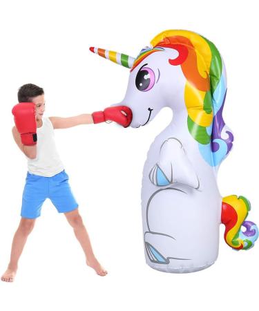 Melanie's Power Inflatable Unicorn Punching Bop Bag - Kids & Adults Sandbags Boxing Target with Toss Rings - Buy Online on GoSupps.com