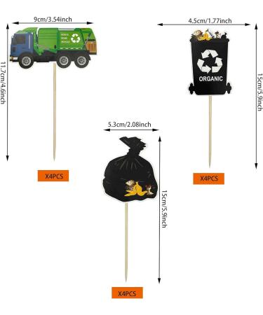 Garbage Truck Birthday Party Supplies Garbage Truck Cupcake Toppers for Trash Truck Waste Management Recycling Party Supplies - Buy Online on GoSupps.com