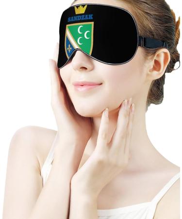 Sandzak Flag Crown Sleep Mask Eye Cover for Sleeping Blindfold with Adjustable Strap Blocks Light Night Travel Nap for Men Women - Buy Online on GoSupps.com