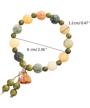 Oralgo Lotuses Bodhi Hand Chain | Unique Flower Pen Jewelry for Happiness & Wealth | Adjustable Ethnic Agate Style Bracelet - Buy Online on GoSupps.com