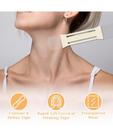 48pcs Neck Tape Lifting Invisible - Instant Neck & Face Lift Strap Patch Tightening Tapes (4 High Elastic Pull Strips + 40 Replacement Patches) - Breathable Skin Tone Bands for Instant Lift - Buy Online on GoSupps.com