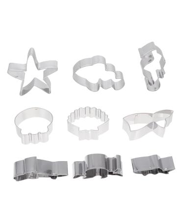 PRETYZOOM 9pcs Silver Molds Mold Supplies Stainless Ocean Steel Biscuit Lovely Tools Themed for Lover Marine
