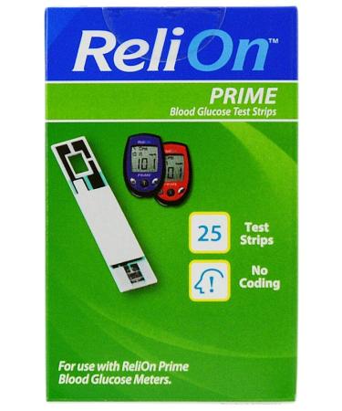 ReliOn Prime Blood Glucose Test Strips (25)