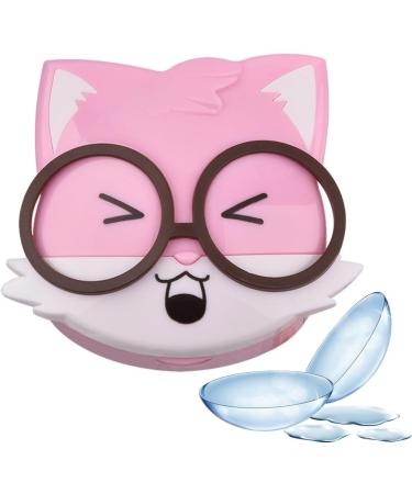 Yiurse Portable Cartoon Contact Lens Case - Travel Accessories for Eye Care - Pink Animal Design - Buy Online on GoSupps.com