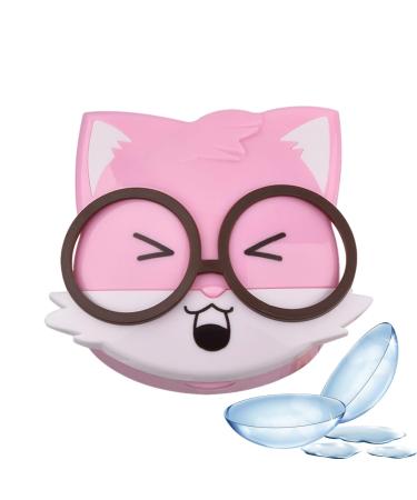 Buerfu Eye contact case contact lens travel case portable protective container for contact glasses |Contact lens care products for travel and daily use sweet squirrel pink