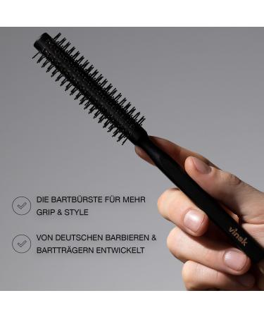 Vinsk Bartbrush S | Premium Beard & Hair Styling Brush for Men | Round Hairbrush with 152 Bristles | Elegant Wooden Design - Buy Online on GoSupps.com