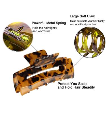 Aaiffey 4PCS Non-Slip Tortoise Hair Claw Clips | Stylish Leopard Hair Clamps for Strong Hold | Hair Styling Accessories for Women and Girls - Buy Online on GoSupps.com