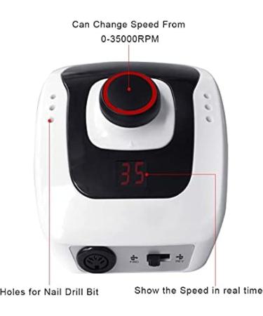 Nail Drill Set Electric Nail Drill 32W 35000 RPM Manicure and Pedicure Kit with LCD Speed Control Display Portable Nail Tools Great Nail Grinding Effect Set1 incomparable123 - Buy Online on GoSupps.com
