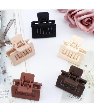 ATODEN 5 Pcs Square Hair Clips - Matte Claw Clips for Women Girls - Non-slip Strong Grip Hair Clamps - Hair Styling Accessories - White, Black, Khaki - Ideal for Thin and Medium Hair - Buy Online on GoSupps.com