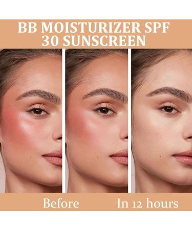 BB Blur Tinted Moisturizer Spf 30 BB Cream Tinted Moisturizer with SPF Broad Spectrum Sunscreen Full Coverage Oil Free Moisturizes and Smoothes Skin with Brush (1pc) - Buy Online on GoSupps.com