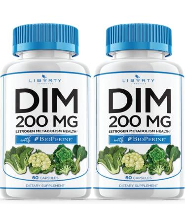 DIM Supplement 200mg - DIM Diindolylmethane Plus BioPerine 120-Day Supply of DIM for Estrogen Balance, Hormone Menopause Relief, Acne Treatment, PCOS, Fitness