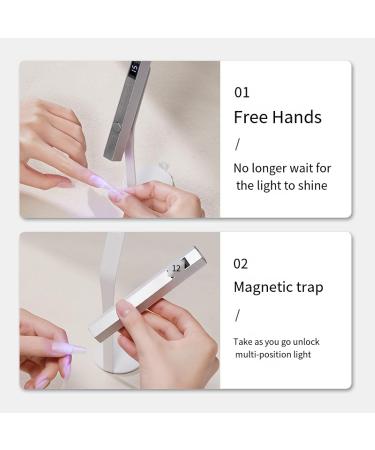 AOOKAA The Third-Generation Light Therapy lamp for Nail Art is Switched Between Two Gears with a Magnetic Bracket (Metallic lamp) Milky Way Gray - Buy Online on GoSupps.com