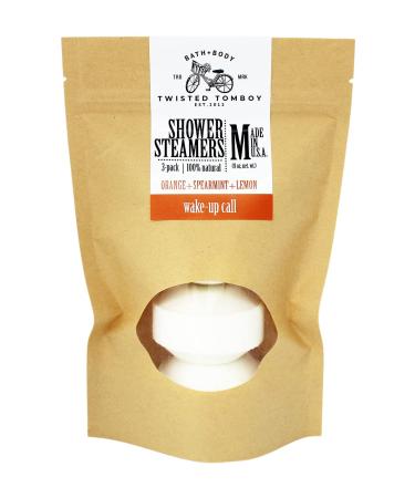 Shower Steamer 'Wake-Up Call' (Orange+Spearmint+Lemon) 3-Pack | 100% Natural Made In U.S.A.