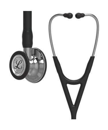 3M Littmann Cardiology IV Diagnostic Stethoscope Mirror-Finish Chestpiece and Stem Black Tube Stainless Headset 69 cm 6177 Mirror Chestpiece/Stem Black Tube Stainless Headst Single