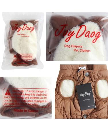 Joydaog 2-Layer Fleece Lined Dog Jacket - Warm & Windproof Vest for Winter - Small Brown (1 Pack) - Buy Online on GoSupps.com