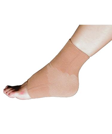 Elastic Compression Support Ankle Foot Arch Brace with 4-Way Stretch (Medium Beige)