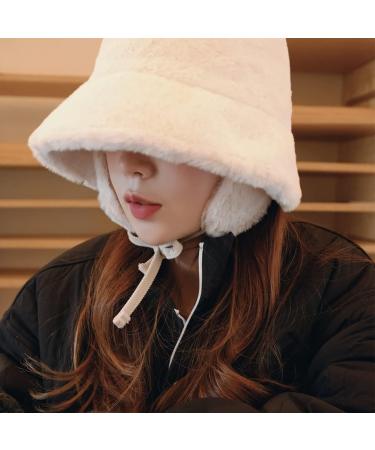 VIEWLAP Fake Fur Trooper Trapper Hat - Windproof Winter Bomber Hat for Women & Girls in Ivory - Buy Online on GoSupps.com