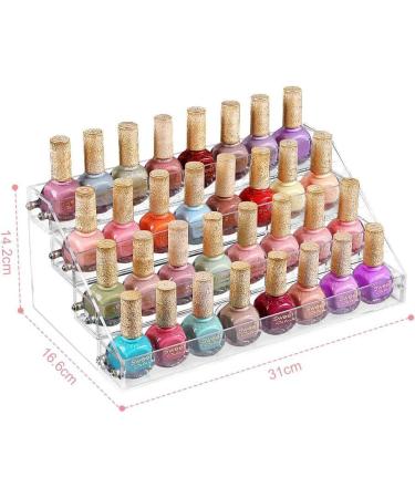Wakects Nail Polish Organizer - 4 Tiers Transparent Makeup Rack Display | International Shipping Available - Buy Online on GoSupps.com