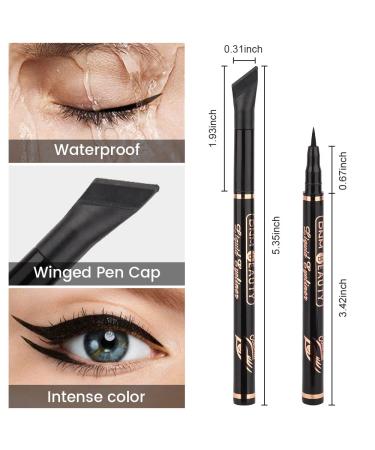 3Pcs Liquid Wing Eyeliner Stamp Set - Black, Royal Blue, White | Waterproof Eye Pencil Makeup - Colored Liners Stamps Shapes | 3 Count Pack - Buy Online on GoSupps.com